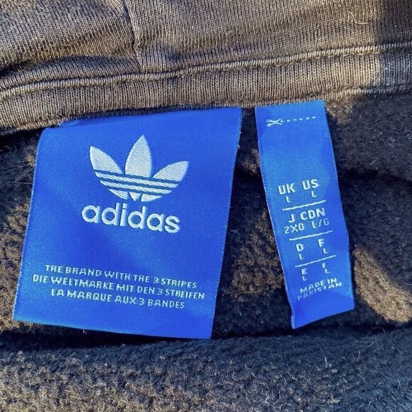 Adidas Black Logo Hooded Sweatshirt. Size Large. VGUC! - Picture 3 of 4